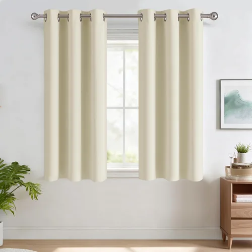 Miniatura 97 de RYB HOME Cortinas opacas de cocina de 36 pulgadas de largo, tratamiento de privacidad para ventanas pequeñas, aislamiento térmico, telón de fondo