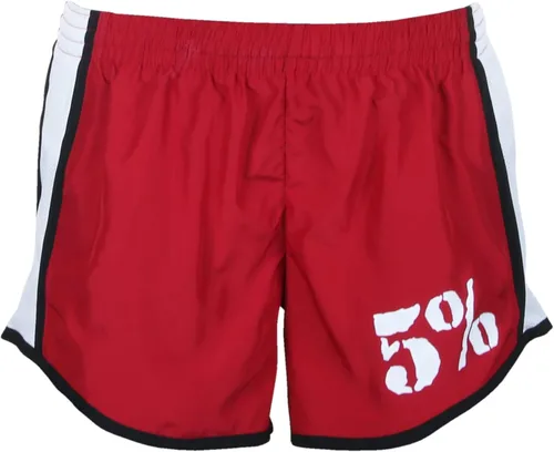 5% Nutrition Rich Piana - Pantalones cortos de gimnasio para correr y correr color rojo, azul y negro para mujer