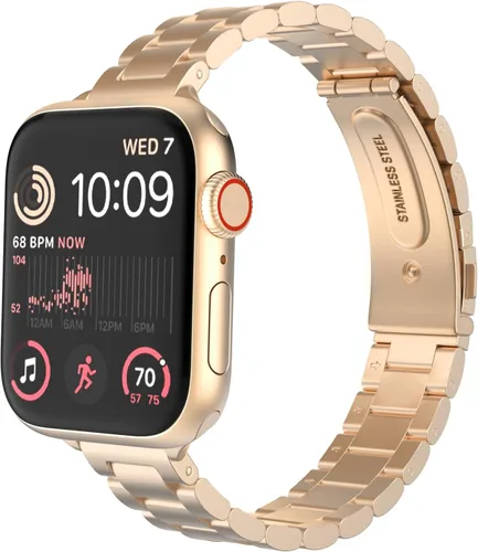 Miniatura 11 de MoKo Banda delgada compatible con Apple Watch Band Ultra3/2/1 49mm/Series 11/10/9/8/7/6/5/4/3/2/1/SE3/SE2/SE 46/45/44/42/41/40/38mm, correa de metal