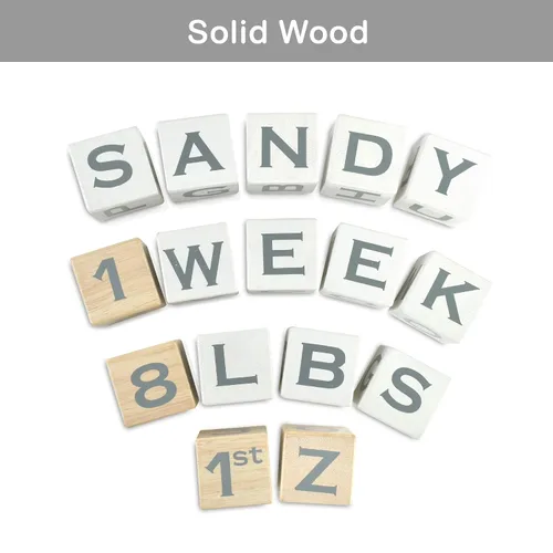 Miniatura 6 de I'm Bloques de edad del alfabeto ABC de madera maciza para bebé, nombre propio personalizado, neutro de género, regalos y recuerdos para recién