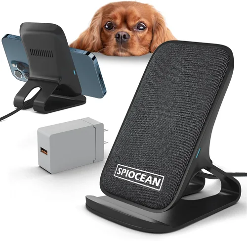 Miniatura 9 de Cargador inalámbrico rápido, soporte de carga inalámbrico de 10 W Max con certificación Qi compatible con iPhone 16/15/14/13/12/11 Max/Pro/Mini/SE