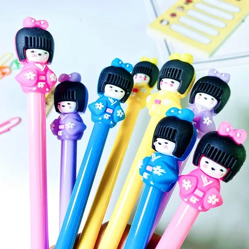 Miniatura 6 de Juego de bolígrafos de gel a la moda, lindo color caramelo, colorido, tinta de gel, bolígrafos kawaii encantadores dibujos animados japonesas