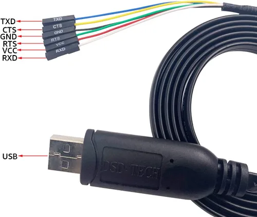 Miniatura 2 de DSD TECH SH-U09G USB a TTL Cable serie FTDI FT232RL IC 1.8M/5.9FT incorporado