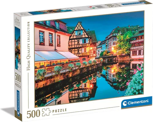 Clementoni - Le Vieux Strasbourg - Rompecabezas de 500 piezas - Juego de paciencia y reflexión - Formato Paisaje - Imagen neta - 49 x 36 Cm - a