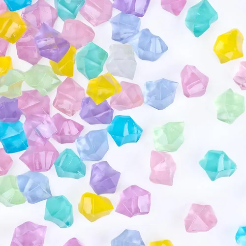 Miniatura 22 de Babenest - Rocas de hielo trituradas acrílicas, 150 piezas de cristales falsos, cubos de hielo de plástico, gemas de diamantes para rellenos