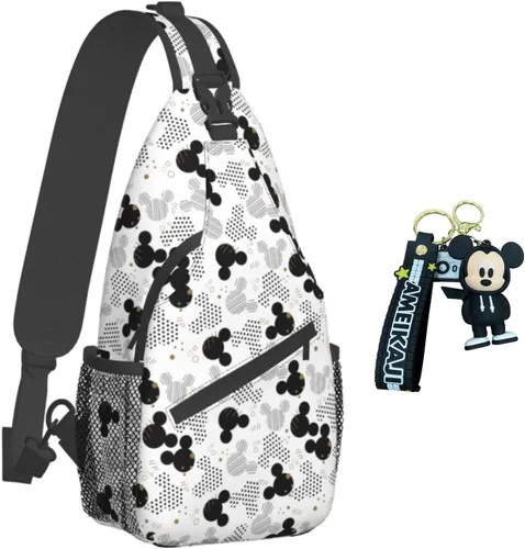 Miniatura 2 de BXXNOS Mochila bandolera de dibujos animados, mochila cruzada de viaje, senderismo, bolsa de pecho, mochila de día para mujeres y hombres, Clásico
