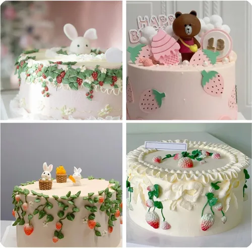 Miniatura 5 de Molde de fondant de frutas de fresa, hojas de fresa, moldes de silicona para decoración de pasteles, decoración de cupcakes, caramelo y chocolate
