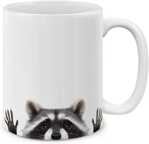 MUGBREW Raccoon Hands Out (1) Taza de café de cerámica, 11 onzas Mapache Manos Fuera (1)