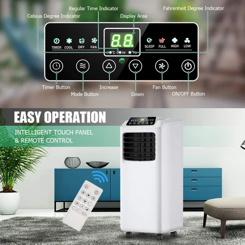 Miniatura 4 de Aire acondicionado portátil fácil de enfriar unidad de aire acondicionado 3 en 1 con deshumidificador, modos de ventilador, control remoto, kit