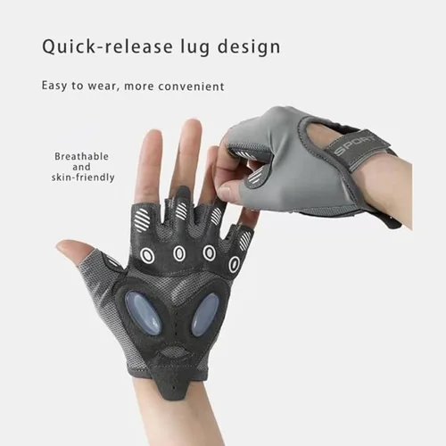 Miniatura 3 de Guantes de entrenamiento para gimnasio Guantes de levantamiento de pesas Guantes de ciclismo de dedo corto Guantes deportivos para hombres y mujeres