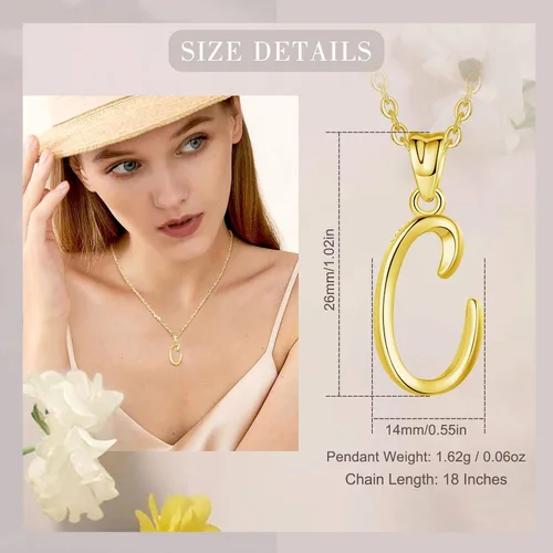 Miniatura 17 de EUDORA Collares de plata esterlina con inicial para mujer, regalos clásicos de 26 letras sin cuello para niñas, hermana, madre hija, cadena de 18