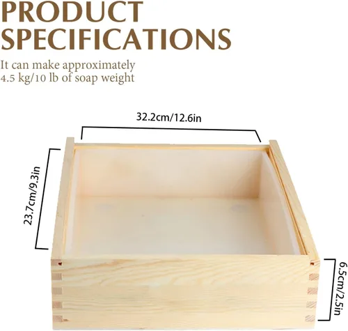 Miniatura 2 de Nicole - Moldes de jabón grandes rectangulares de silicona para moldes de 18 barras con caja de madera y tapa, herramientas para hacer jabón hecho a