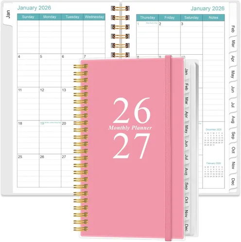 Miniatura 28 de Agenda mensual 2026-2027 – Agenda mensual de enero de 2026 a junio de 2027, dos páginas por mes, 18 calendarios/agendas mensuales con pestañas