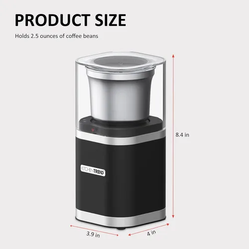 Miniatura 8 de Molinillo eléctrico de granos de café, molinillo de café expreso para uso doméstico con cuenco de acero inoxidable extraíble, capacidad de 12 tazas