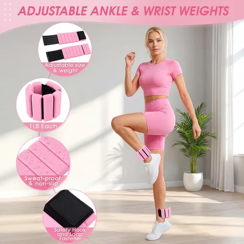 Miniatura 5 de Equipo de pilates, kit de pilates con anillo de pilates de 15 pulgadas, 2 bolas de 9.8 pulgadas, bandas de resistencia, pesas de tobillo