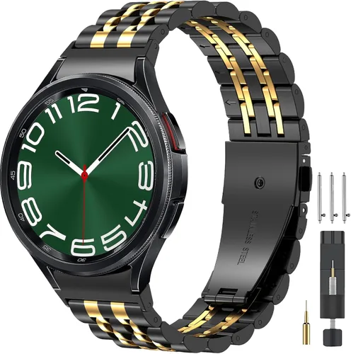 Miniatura 9 de EZMVZKU Galaxy Watch 7/6/5/4/FE 1.575 in 1.732 in correa de metal de acero inoxidable, correa sin huecos para Samsung Galaxy Watch 6 4 Classic 1.654