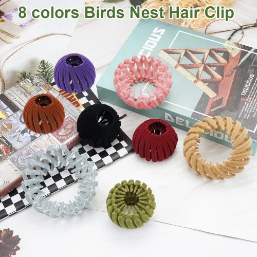 Miniatura 6 de 8 Pinzas para el Cabello de Nido de Pájaros - Creador de Moño Expandible Accesorios para el Cabello para Mujeres Sujetador de Cola de Caballo Clip