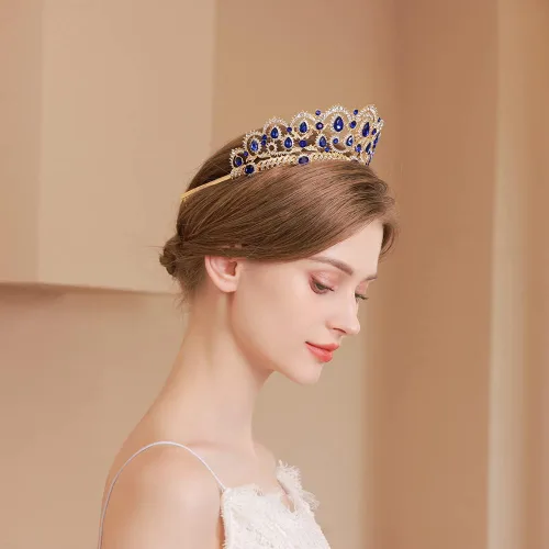 Miniatura 7 de Kamirola - Corona de tiaras para mujeres y niñas, diademas de cristal con peine para novia, boda y fiesta, fiesta de graduación, disfraces góticos