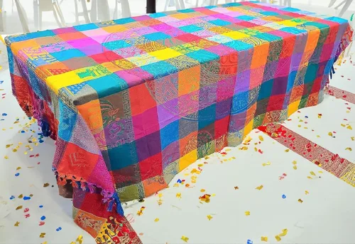 Miniatura 4 de Alondra's Imports (TM) (84 x 59 pulgadas) elegante tejido a mano, auténtico mantel artesenal mexicano