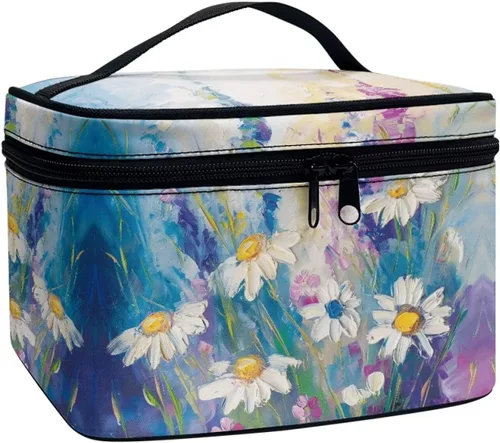 Miniatura 41 de doginthehole Bolsa de maquillaje, bolsa de cosméticos de viaje, bolsa de aseo portátil grande, organizador de accesorios para mujeres y niñas