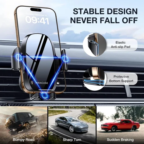 Miniatura 2 de Miracase Soporte Universal para Teléfono Actualizado de 2ª Generación para tu Automóvil, Soporte de Teléfono para Ventilación de Aire Manos Libres