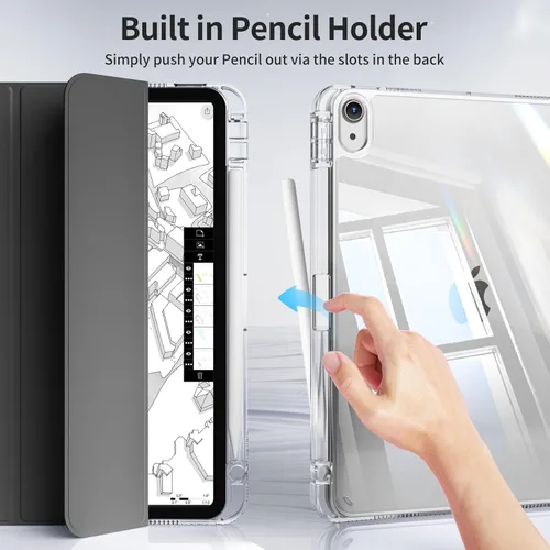Miniatura 6 de kenke Funda para iPad (A16) de 11ª generación de 11 pulgadas 2025, iPad de 10.9 pulgadas 2022 con soporte para lápices, funda de marco de TPU suave