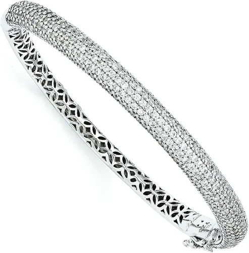 Diamond2Deal Juego de pulsera de plata de ley 925 con circonita cúbica, para mujer, Plata de ley, Circonita cúbica