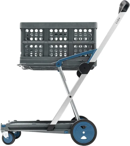 Miniatura 10 de CLAX, Carros plegables funcionales multifuncionales, carrito plegable móvil, carrito de compras con caja de almacenamiento (negro)