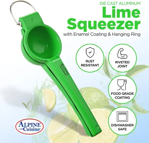 Miniatura 2 de Alpine Cuisine Exprimidor de lima con gancho – Exprimidor manual de cítricos de aluminio, exprimidor manual de cítricos, prensa de naranja y limón
