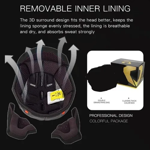 Miniatura 3 de Casco de cara completa abatible para motocicleta con doble visera solar, aprobado por ECE/DOT, casco de motocross para scooter, turismo, bicicleta