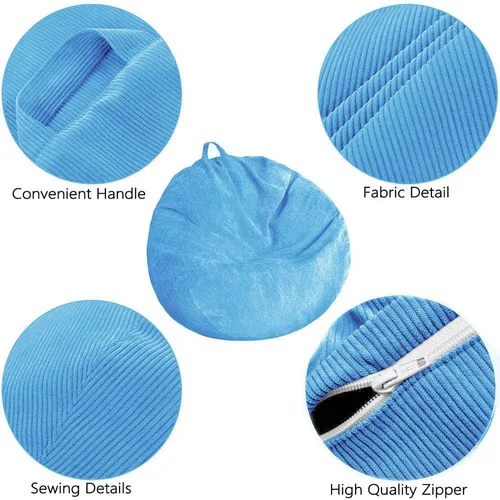 Miniatura 3 de Kisoy - Funda para puf de almacenamiento de animales de peluche (sin relleno), lavable, ultrasuave, para organizar juguetes de peluche o textiles