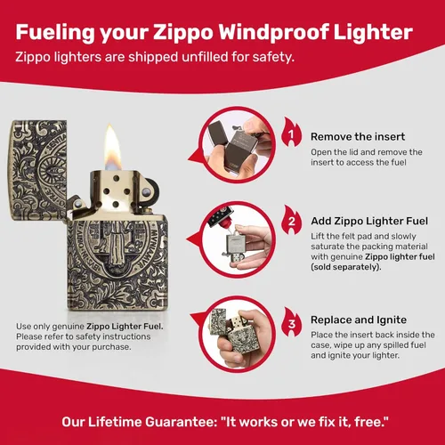 Miniatura 8 de Zippo - Encendedor de bolsillo cruzado Armadura San Benito Latón