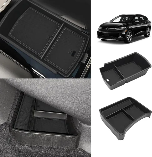 Miniatura 10 de Muslogy para VW ID.4 Bandeja para gafas de sol con ranura para tarjetas, organizador de almacenamiento, accesorios interiores aterciopelados