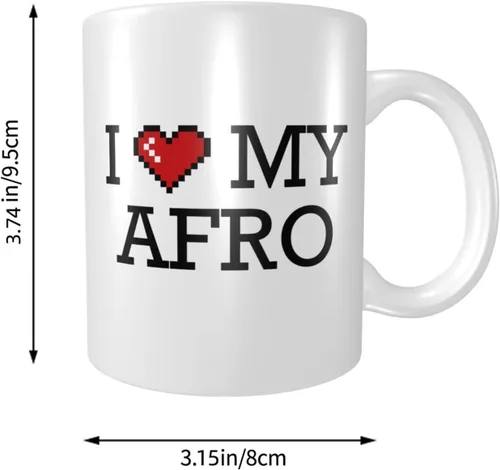 Miniatura 2 de Taza de café divertida para hombres y mujeres, con texto en inglés "I Love My Afro", regalos extraños, tazas de café divertidas para mujeres