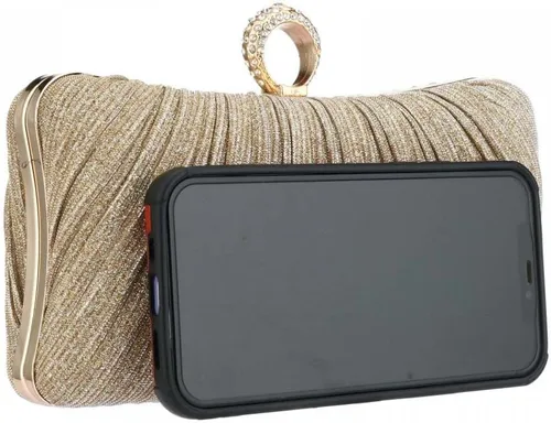 Miniatura 6 de Bolso de mano para mujer, plisado con purpurina y bolsa de noche con diamantes de imitación, para novia, boda, fiesta