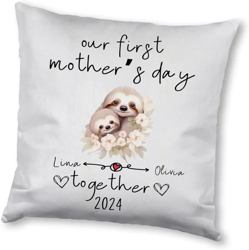 Miniatura 12 de Sloth Family Mother's Day, Personalised Pillow Case Decor for Home, Present for Mom, Grandmother, for Her Sloth 7