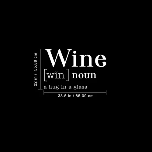 Miniatura 4 de Vinilo decorativo para pared, diseño de vino a abrazo en una copa, 22 x 33.5 pulgadas, definición moderna de humor para adultos, decoración