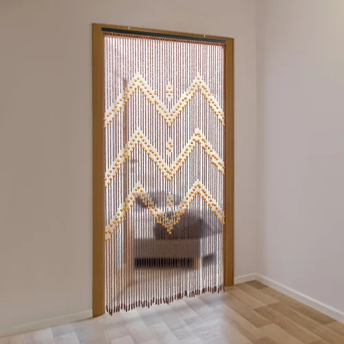 Miniatura 3 de Cortina de madera de bambú natural con cuentas de 52 hebras de madera para colgar, divisor decorativo hecho a mano, bohemio, de madera, para puerta
