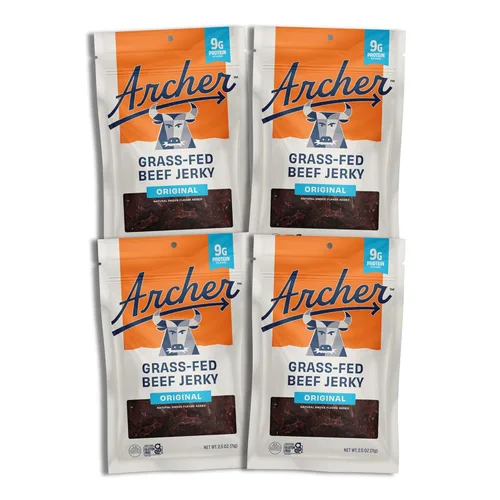 Miniatura 8 de Fuego Beef Jerky by Country Archer, 100% alimentado con pasto, bajo en carbohidratos, sin gluten, snack keto de 2.5 onzas, paquete de 4