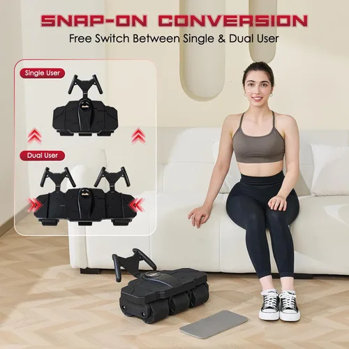 Miniatura 2 de Partner Ab Roller Wheel- Entrenador de núcleo para dos personas, equipo estable de gimnasio en casa para parejas para fortalecer los músculos