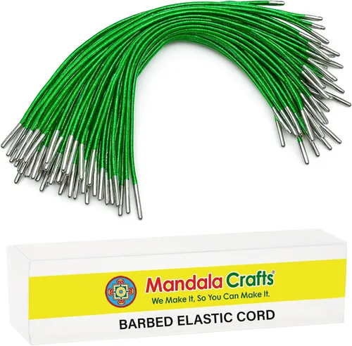 Miniatura 13 de Mandala Artesanía Menú Máscara Badge Sign Hanging Elastic Cord bucle banda con metal de púas púas Blanco