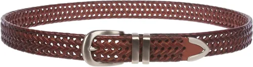 Miniatura 2 de beltiscool Cinturón de cuero trenzado para hombre de 1 18 pulgadas (1.181in), plateado