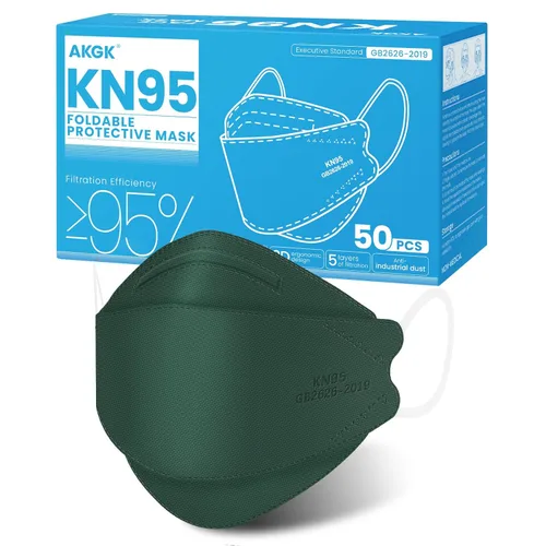 Miniatura 34 de akgk Mascarilla KN95 de 50 unidades, mascarillas de protección transpirable, mascarillas KN95 de 5 capas, máscaras de seguridad contra el polvo