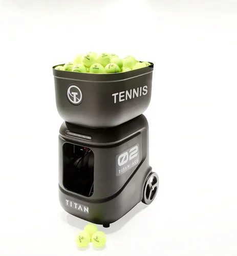Titan ACE - Máquina de pelotas de tenis para entrenadores y jugadores móviles | Capacidad de pelota de 150, diseño ligero de 39 libras con tolva