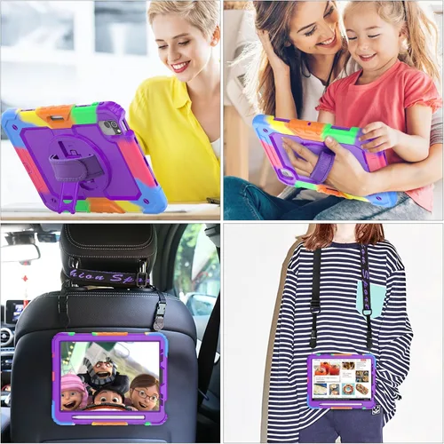 Miniatura 4 de SEYMAC stock Funda para iPad Mini 7 (A17 Pro) 2024/Mini 6 de 8.3 pulgadas con protector de pantalla portalápices [correa de mano giratoria 360]