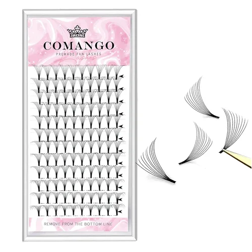 CoMango Extensiones de pestañas postizas en abanico 10D|3D|4D|5D|6D 0.07/0.004 in C/D 0.315-0.591 in, mezcla-0.315-0.591 in, abanicos de pestañas