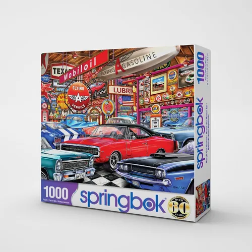 Miniatura 2 de Springbok Muscle Car Museum - Rompecabezas de 1000 piezas para adultos, autos clásicos, piezas de corte único, fabricado en Estados Unidos Museo