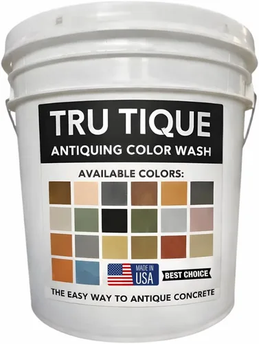 Tru Tique (marrón nuez) | Pigmento de color lavado anticuado de hormigón (19 colores) – Mejora las superficies texturizadas, aspecto similar a la