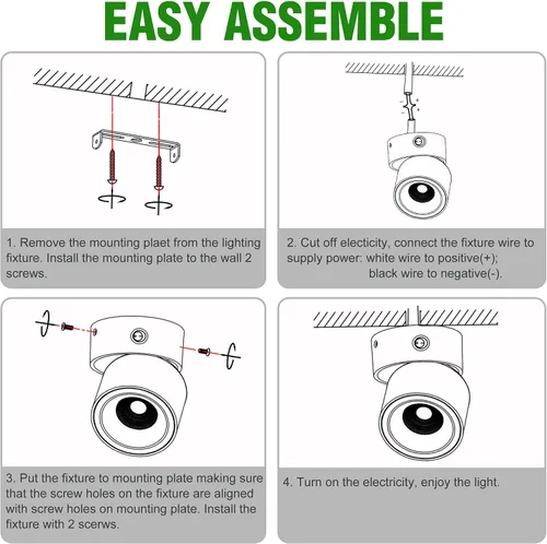 Miniatura 8 de Paquete de 2 Focos LED COB de Techo Downlight de 12V con Interruptor, Montaje en Superficie 330° Ajustable Regulable Luz de Pared para RV Lámpara