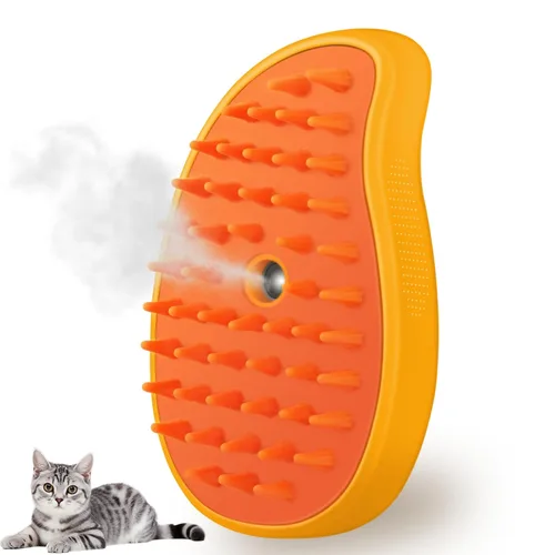 Miniatura 9 de Cepillo de vapor para gatos, cepillo vaporoso 3 en 1 para gatos, peine de masaje y aseo de silicona, peine rociador de limpieza de pelo de mascotas